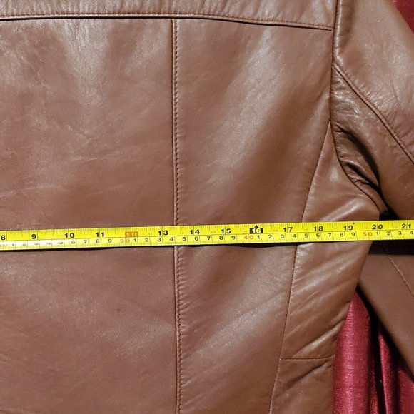 Men's 40 L Brown Leather Jacket - Picture 8 of 14